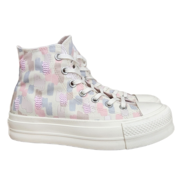 Converse Chuck Taylor lift Inked Platform Hi Tops Egret Pink, Women's 6 - Picture 3 of 7
